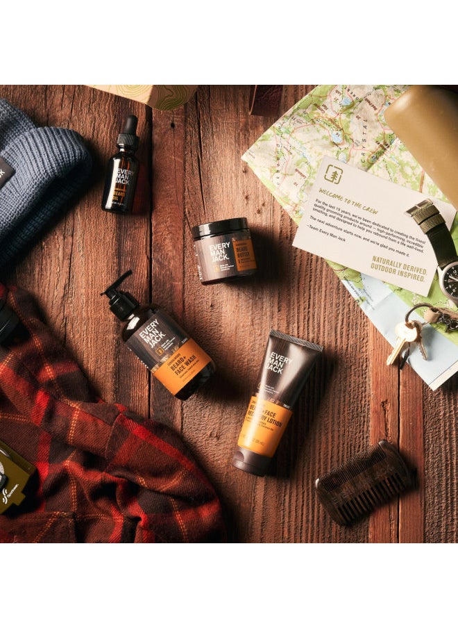 Every Man Jack - Every Man Jack Mens Sandalwood Beard Set - Five Full-Sized Grooming Essentials For a Complete Routine - Beard + Face Wash, Beard + Face Lotion, Hydrating Beard Oil, Beard Butter, and Beard Comb - Image 1