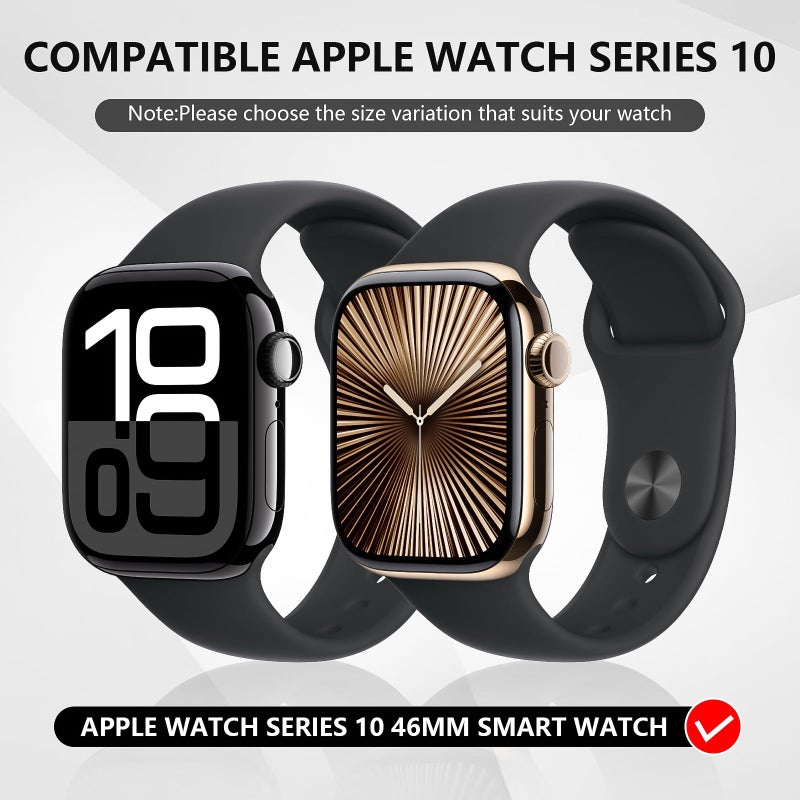Suoman 3-Pack for Apple Watch Series 11/10 46mm Case, [Anti-Peeping] Ultra-Thin Tempered Glass Privacy Screen Protector, All-Round Durable Hard PC Glossy Protective Cover - Image 2