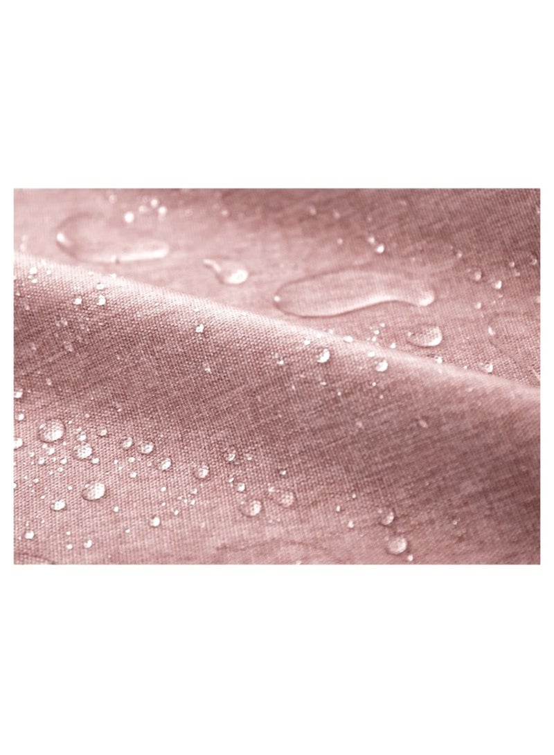 Anna 120*120cm Waterproof Oil-Resistant Easy-Clean Faux Linen Tassel Lace Tablecloth - Image 4
