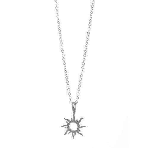 COLORFUL BLING Fashion Sun Necklace Clavicle Chain Sunlight Sunshine Pendant Necklace With Message Card Friendship Dainty Gold Silver Jewelry-silver - Image 3