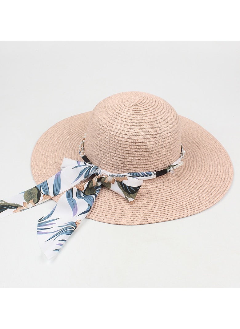 KUYING - New Hat Children's Fashion Print Ribbon Beach Sunshade - Image 1
