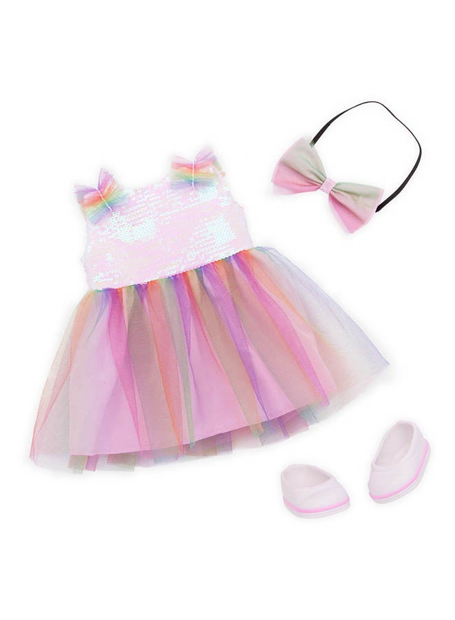 Our Generation دمية موضة بطول 18 بوصة - عيون بنية واقعية وشعر بني مموج - زي ذو طابع قوس قزح وزينة وجه - لعب تمثيلي - ألعاب للأطفال من سن 3 سنوات وما فوق - ريفري - Image 3