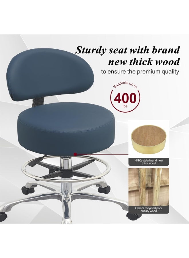 كرسي دوّار بارتفاع قابل للتعديل مع مسند ظهر – متين وعجلات مرنة – مبطن بسمك إضافي للاستخدام اليومي في المطبخ أو الصالون أو جلسات المساج - Image 3