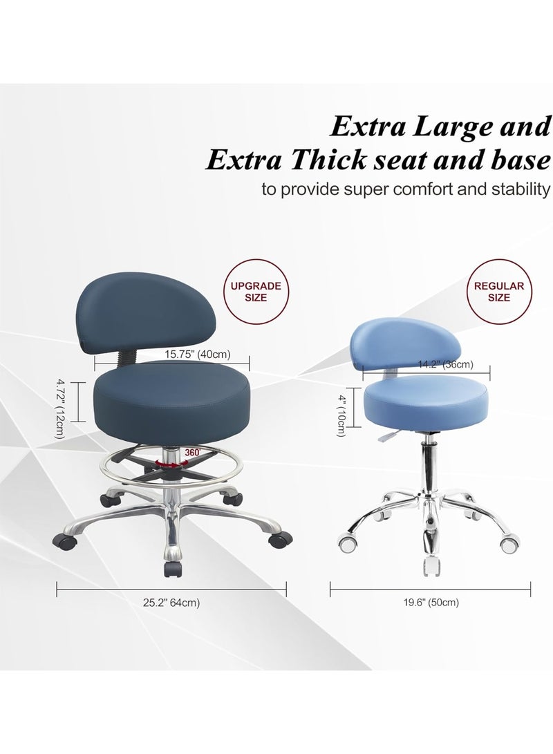 كرسي دوّار بارتفاع قابل للتعديل مع مسند ظهر – متين وعجلات مرنة – مبطن بسمك إضافي للاستخدام اليومي في المطبخ أو الصالون أو جلسات المساج - Image 2