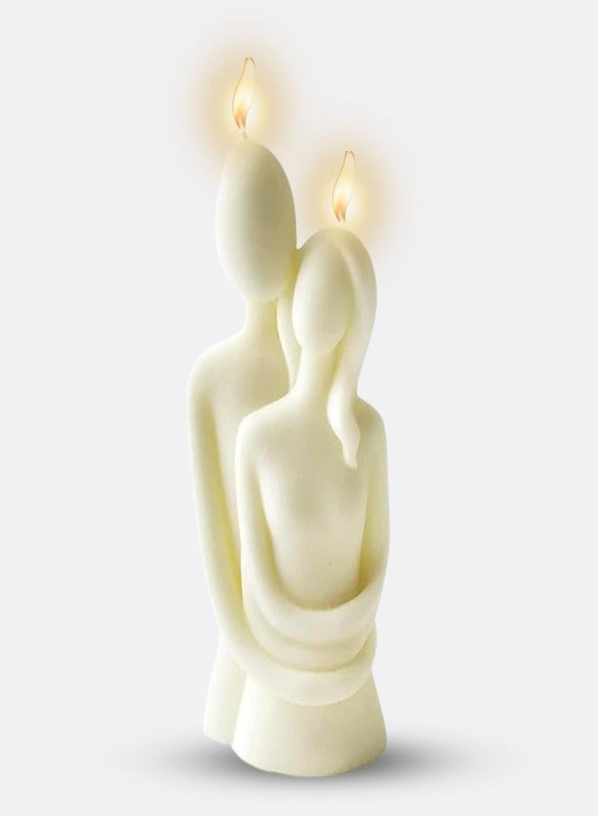SCIIAN Scented Couple Candle (Vanilla) | Home Decore Gifting Candle | Hand-Crafted Pure Soy Wax Candle | Smokeless Pillar Candle | Candle for Anniversary, Valentine's Day & Romantic Occasions-150g - Image 1
