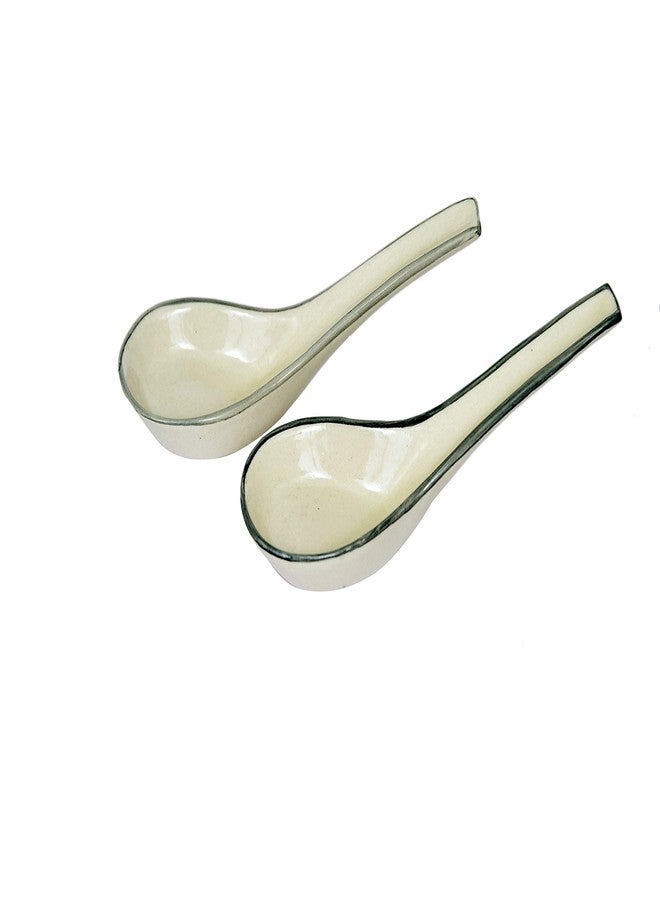 Crock Comforts Ceramic Handcrafted Stoneware Aqua Seagreen Soup Bowl/Serving Bowl(4" Diameter) with Free Soup Spoon-Set of 2(350ml,Microwave & Dishwasher Safe,CC-GSP02)|Soup Bowl Set for Kitchen - Image 5