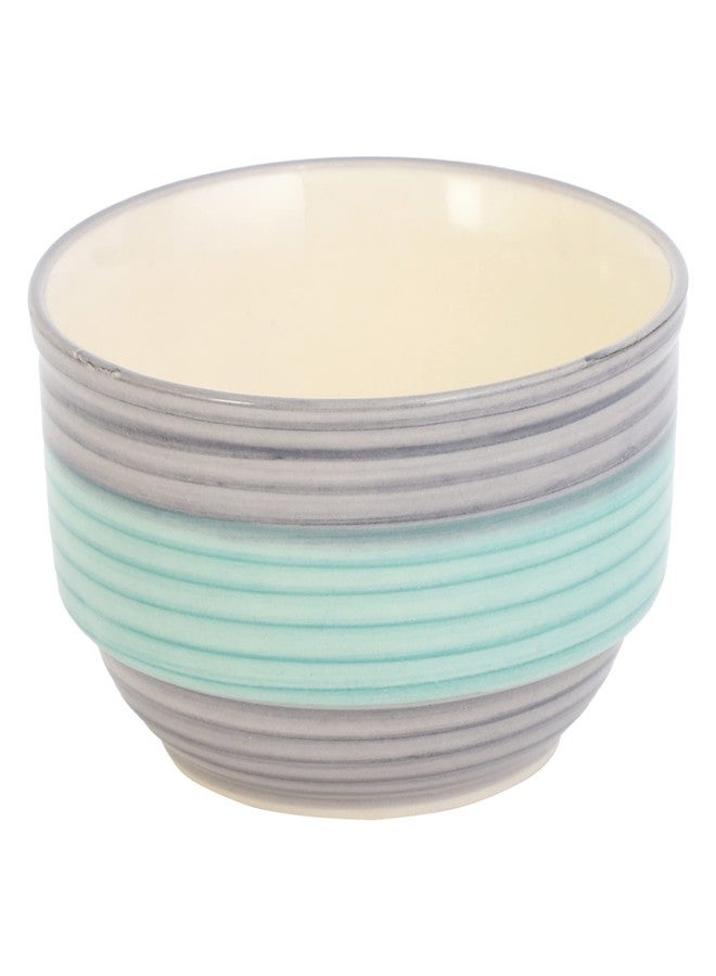 Crock Comforts Ceramic Handcrafted Stoneware Aqua Seagreen Soup Bowl/Serving Bowl(4" Diameter) with Free Soup Spoon-Set of 2(350ml,Microwave & Dishwasher Safe,CC-GSP02)|Soup Bowl Set for Kitchen - Image 4