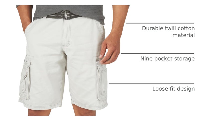 Lee mens Dungarees New Belted Wyoming cargo shorts, Cadet Gray, 33 US - Image 4