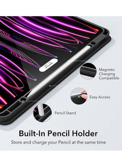 YoYoTech Compatible with iPad Pro 12.9 inch Case 2022/2021/2020 TPU Flexible Back Cover with Pencil Holder Auto Wake/Sleep Support Pencil 2 Wireless Charging  - Image 4