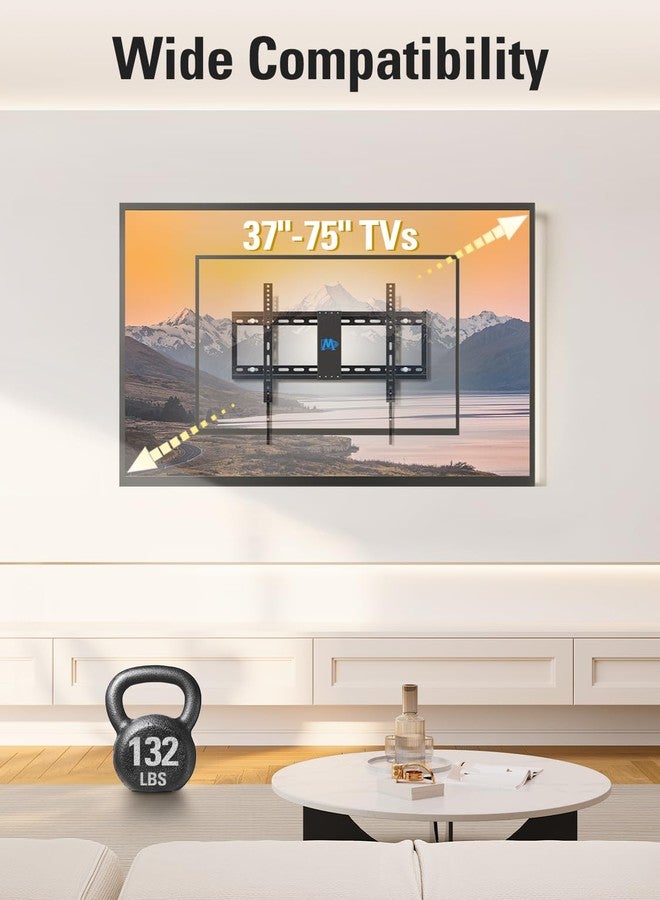 Mounting Dream TV Wall Mount for Most 37-75 Inch TVs, Universal Tilt TV Mount Fit 16", 18", 24" Stud with Loading Capacity 132lbs, Max Vesa 600 x 400mm, Low Profile Flat Wall Mount TV Bracket - Image 3