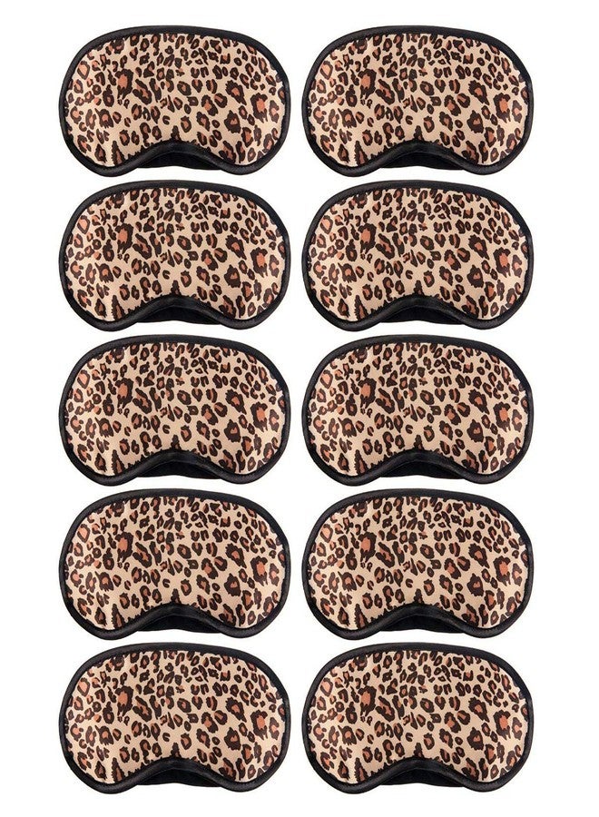 Queenland 10 Pack Leopard Eye Masks Cover Sleep Mask Shade Cover for Sleeping,Shift Work,Office Nap,Relieve Stress,Travel Pouch Night Blindfold Airplane Relaxing Eyeshade Cover with Nose Pad for Men Women Kids - Image 1