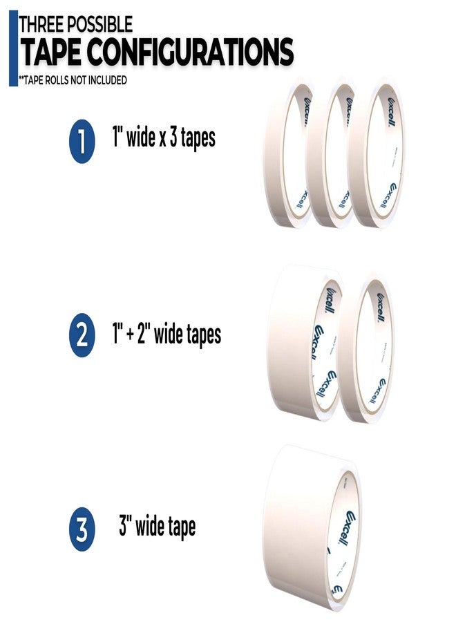 ICO by Excell Triple Premium Extra Wide Metal Multi-Rolls Desktop Tape Dispenser, ET-13371, 3 inch Wide, 3 inch Core - Image 4