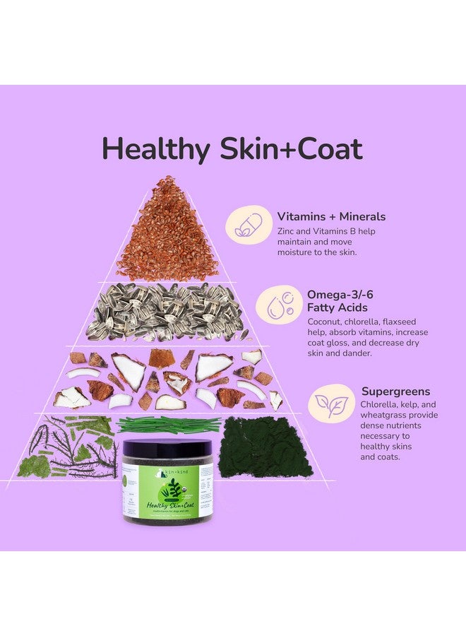 kin+kind Organic Multivitamin for Dogs & Cats - Vitamins and Supplements for Healthy Skin and Coat - Natural Formula with Wheatgrass, Kelp, Flax Seed, Seaweed and Coconut - Large 8 oz - Made in USA - Image 2