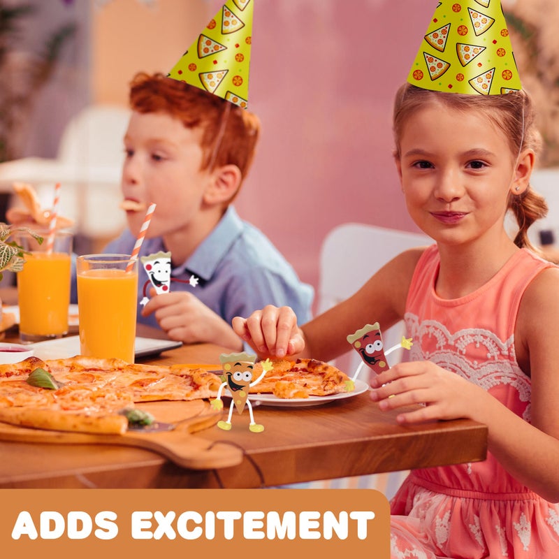 ArtCreativity Bendable Pizza Figures, Set of 12, Bendable Toys for Kids, Pizza Party Favors for Boys and Girls, Stress Relief Fidget Toys for Kids, Goodie Bag Stuffers, and Pinata Fillers - Image 2