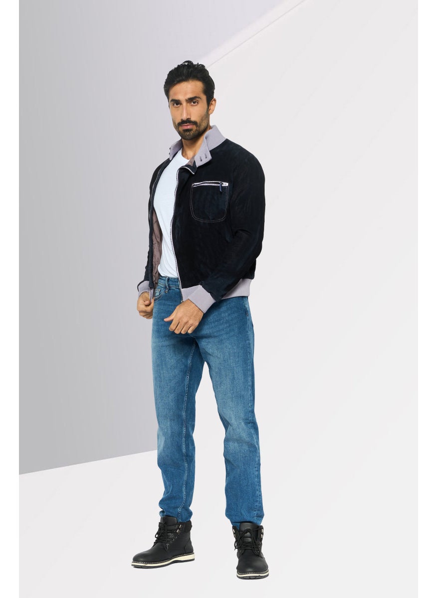 EMPORIO ARMANI Men Textured Motor Jacket, Lavender  - Image 2