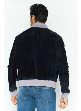 EMPORIO ARMANI Men Textured Motor Jacket, Lavender  - Image 4