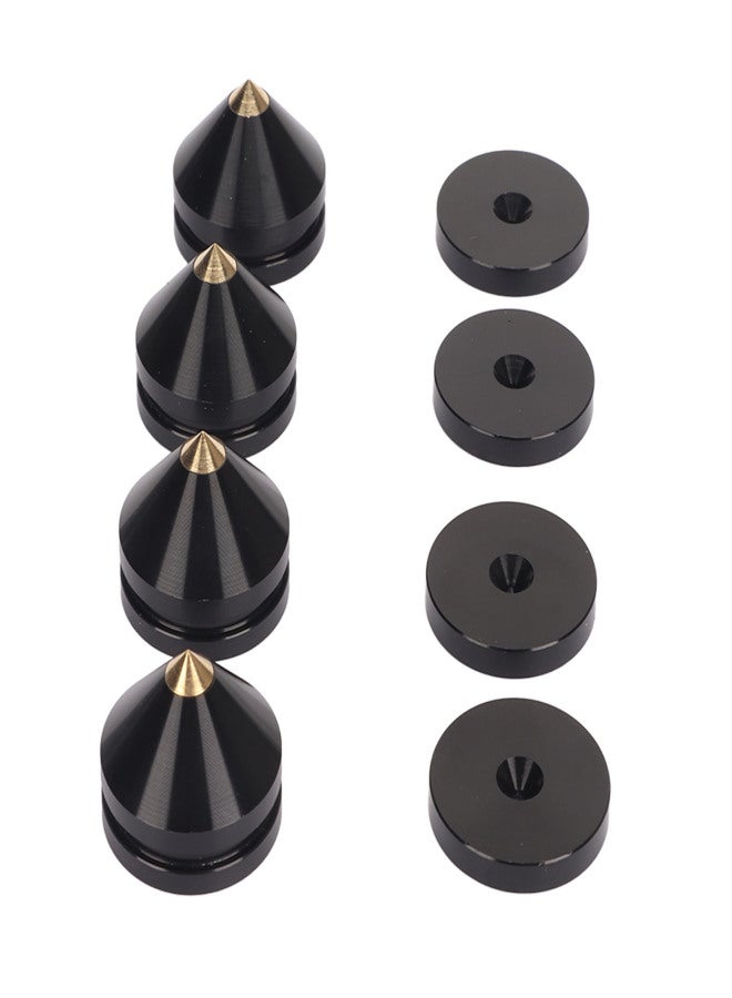 4PCS Speaker Isolation Feet Pad Shock Absorption Amplifier Spike Isolation Feet Mat for Turntable Subwoofer Speaker Amps Black - Image 1