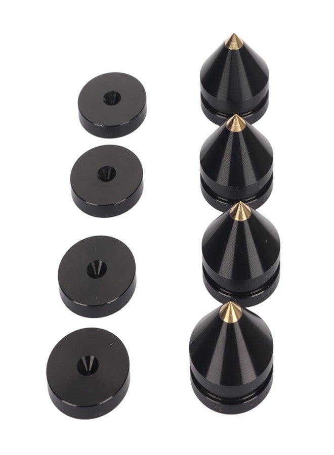 4PCS Speaker Isolation Feet Pad Shock Absorption Amplifier Spike Isolation Feet Mat for Turntable Subwoofer Speaker Amps Black - Image 2