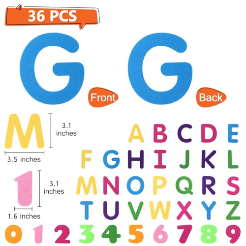 BXI 36 Pcs Alphabets Numbers Letters Felt Board Story Pieces Set for Toddlers Preschool Kindergarten Precut Felt Figures for Preschool Crafts Activity Early Learning Storytelling - Image 5