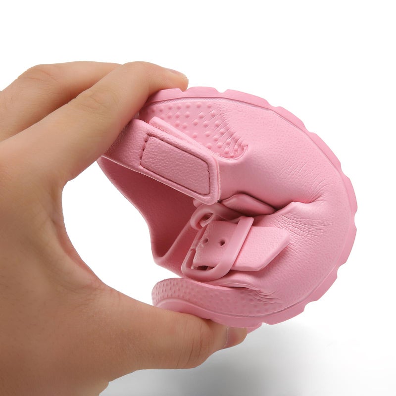 ChayChax Toddler Boys Girls Double Buckle Sandals Children's Adjustable Back Strap Water Sandal, Pink, 4 Toddler - Image 2