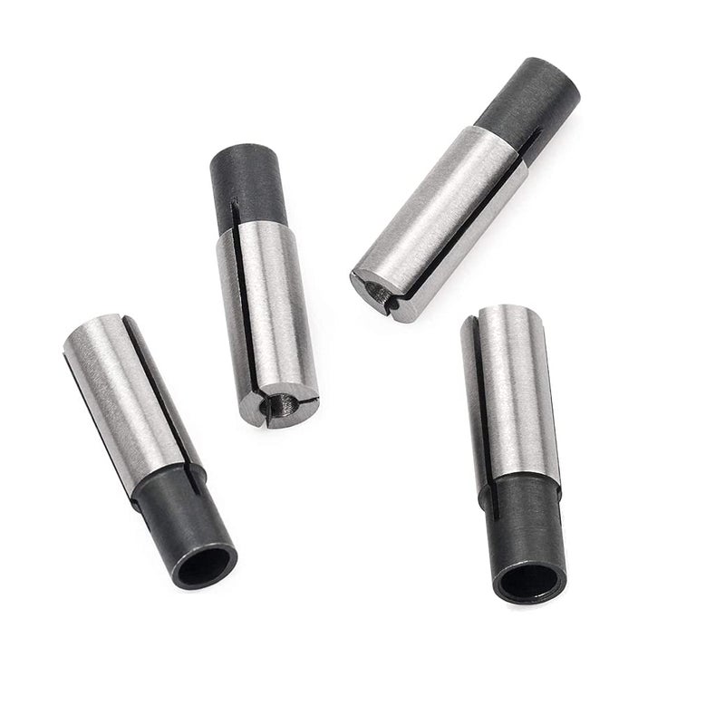 LUO KE 4 Pieces High-Carbon Steel Collet Die Grinder Chuck Driver Adapter 1/4" to 1/8" CNC Engraving Bit Router Converter for Engraving Machine Tool - Image 1