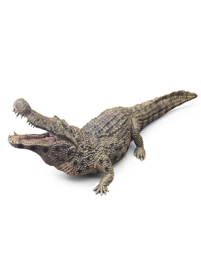 EOIVSH Large Alligator Toy, 10.4 inch Wild Life Alligator Figurine with Moveable Jaw, Crocodile Figure Toy for Boys and Girls, Gift for Kids 3+ - Image 1