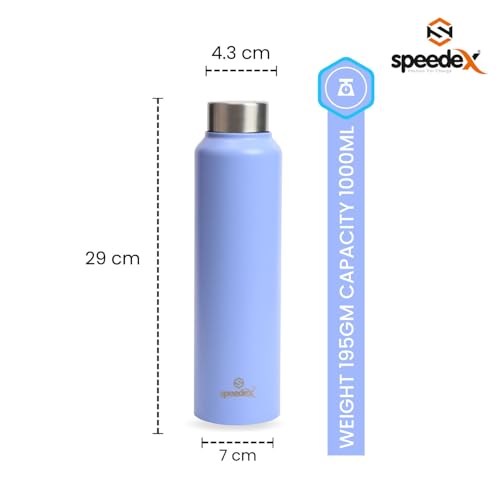 Speedex 1 Litre Stainless Steel Water Bottle - Pastel Purple | Set of 1, Steel Cap | 1000 ml Bottle for Kids, Girls, Boys, School, Adults, Office, Gym - Image 4