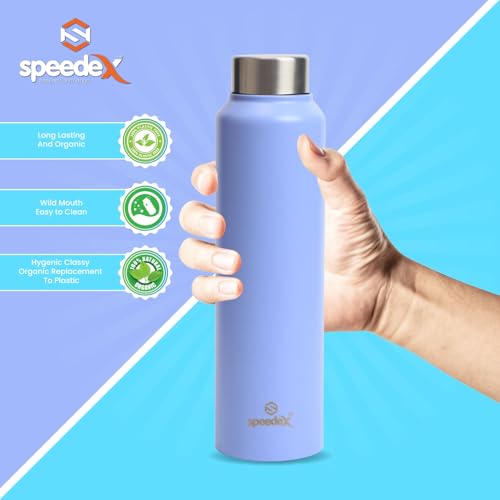 Speedex 1 Litre Stainless Steel Water Bottle - Pastel Purple | Set of 1, Steel Cap | 1000 ml Bottle for Kids, Girls, Boys, School, Adults, Office, Gym - Image 2