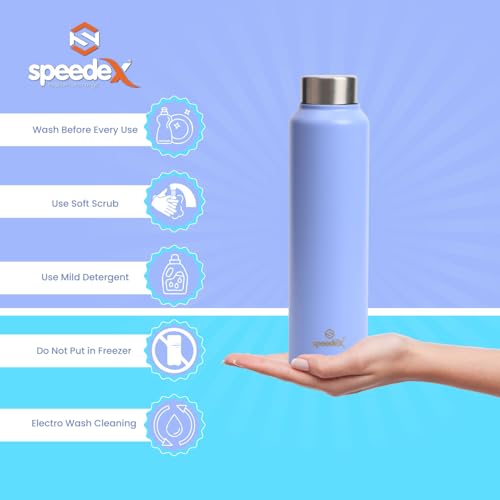 Speedex 1 Litre Stainless Steel Water Bottle - Pastel Purple | Set of 1, Steel Cap | 1000 ml Bottle for Kids, Girls, Boys, School, Adults, Office, Gym - Image 3