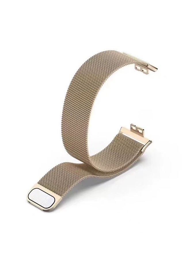 Ocean - Compatible with Huawei Watch Fit Watch band, Milanese Loop Magnetic Stainless Steel Replacement Wrist Strap Bracelet Watch Band for Huawei Watch Fit, Replaceable Strap Men and Women (Champagne Gold) - Image 1