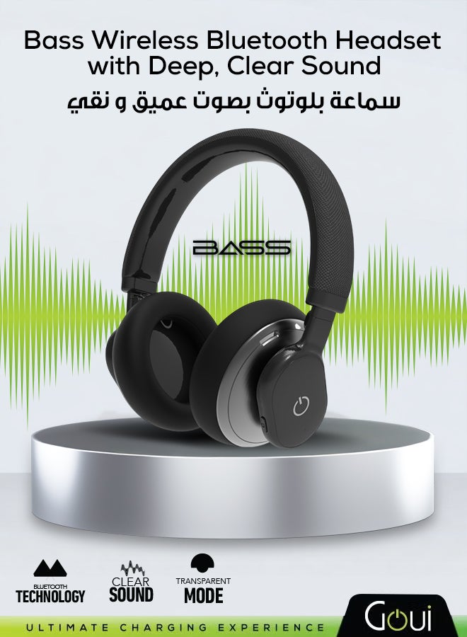 Goui Bluetooth Wireless Headphones – Bass Wireless Headset, Active Noise Cancellation, Long-Lasting Battery, Operating Range Up to 10 Meters, Lightweight All-Day Comfort, Premium Sound, Headset for iPhone 17/16/15 series, Samsung, Galaxy, Huawei, tablets, laptops, multiple platforms and More, iOS & Android black - Image 1