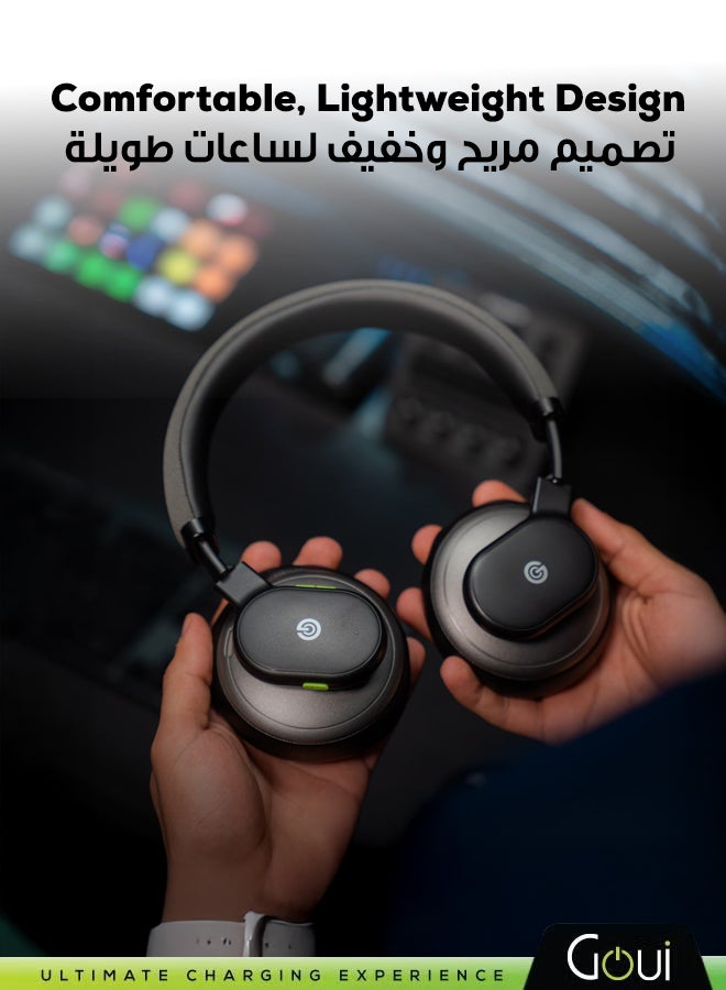 Goui Bluetooth Wireless Headphones – Bass Wireless Headset, Active Noise Cancellation, Long-Lasting Battery, Operating Range Up to 10 Meters, Lightweight All-Day Comfort, Premium Sound, Headset for iPhone 17/16/15 series, Samsung, Galaxy, Huawei, tablets, laptops, multiple platforms and More, iOS & Android black - Image 5