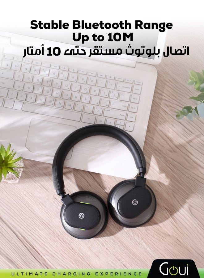 Goui Bluetooth Wireless Headphones – Bass Wireless Headset, Active Noise Cancellation, Long-Lasting Battery, Operating Range Up to 10 Meters, Lightweight All-Day Comfort, Premium Sound, Headset for iPhone 17/16/15 series, Samsung, Galaxy, Huawei, tablets, laptops, multiple platforms and More, iOS & Android black - Image 4