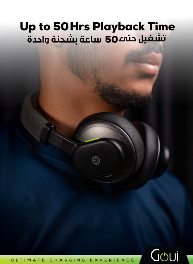 Goui Bluetooth Wireless Headphones – Bass Wireless Headset, Active Noise Cancellation, Long-Lasting Battery, Operating Range Up to 10 Meters, Lightweight All-Day Comfort, Premium Sound, Headset for iPhone 17/16/15 series, Samsung, Galaxy, Huawei, tablets, laptops, multiple platforms and More, iOS & Android black - Image 3