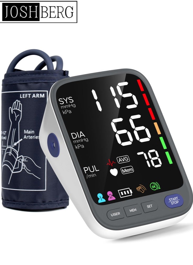 Joshberg Blood Pressure Machine, Automatic Digital Upper Arm Blood Pressure Monitor with Adjustable Large Cuff  - Image 1