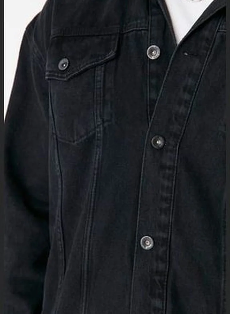 trendyol Black Men's Oversized Denim Jacket