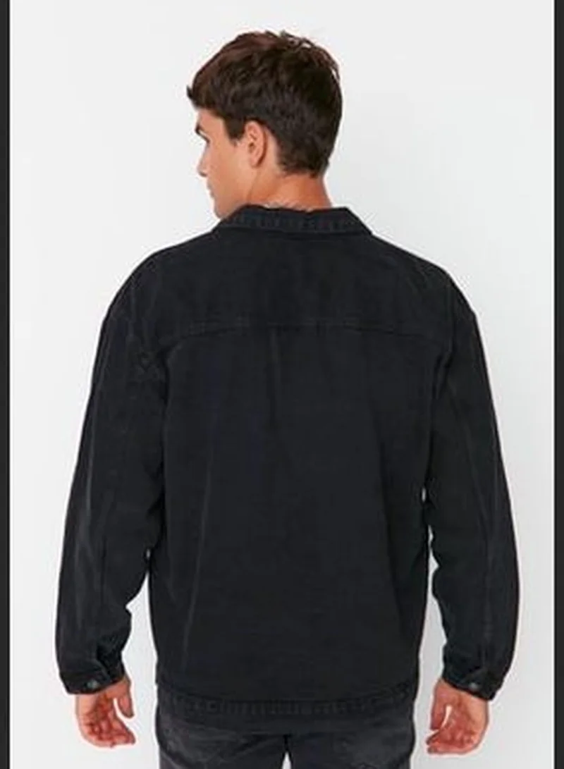 trendyol Black Men's Oversized Denim Jacket