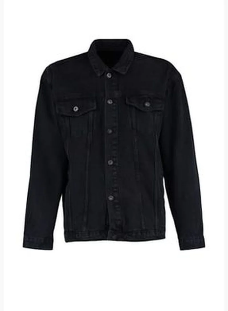 trendyol Black Men's Oversized Denim Jacket