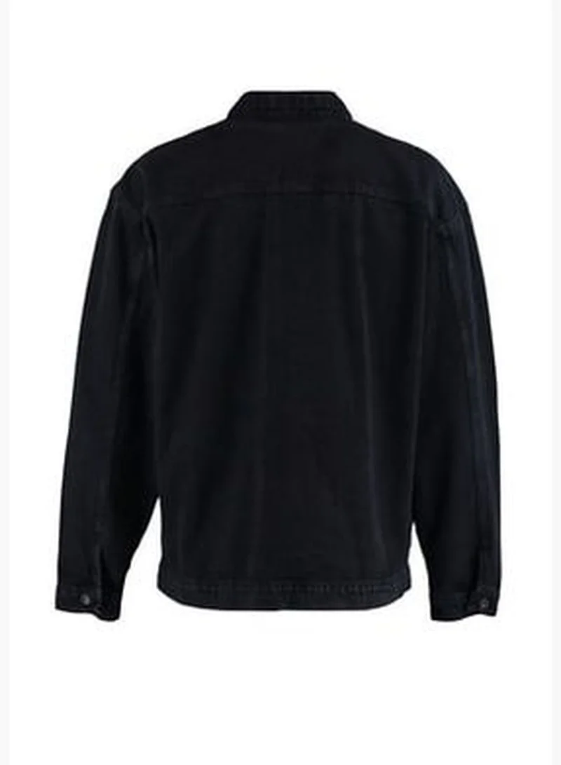 trendyol Black Men's Oversized Denim Jacket