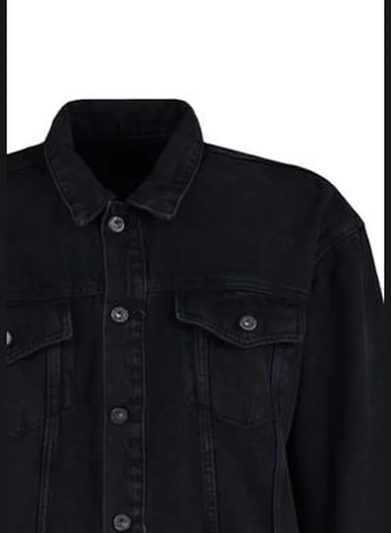 trendyol Black Men's Oversized Denim Jacket