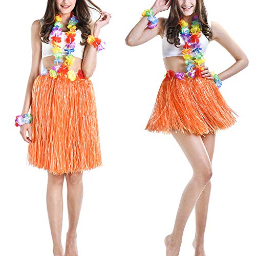 YAXAMING Hawaiian Leis Luau Tropical Headband Flower Crown Wreath Headpiece Wristbands Women Girls Floral Necklace Bracelets Hair Band For Summer Beach Vacation Pool Party Decorations Favors Supplies Colorful - Image 5