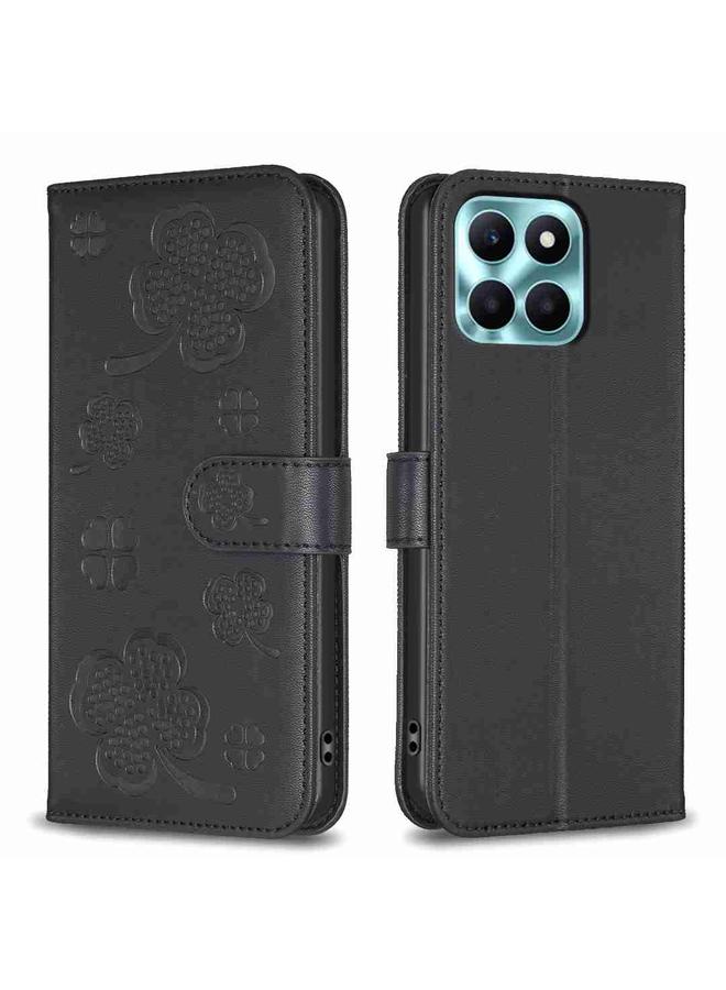 Zaboon Case For Honor X6a Four-leaf Embossed Leather Phone Case - Image 1