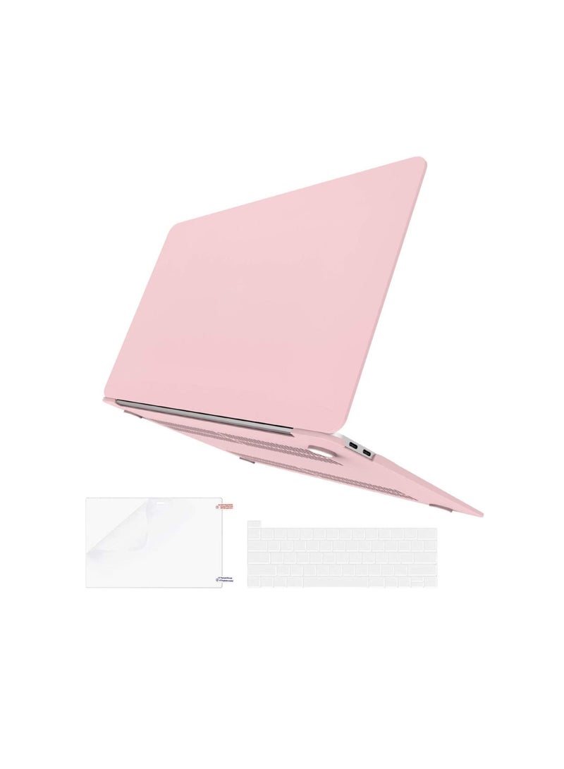 جراب MacBook Pro 13 بوصة 2020 2019 2018 2017 2016 مع شريط لمس A2338 M1 A2289 A2251 A2159 A1989 A1706 A1708 ، غطاء صلب غير لامع وغطاء لوحة مفاتيح وواقي شاشة ، وردي