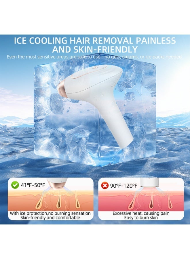 Walpck BEAUTY - Laser IPL Hair Removal Device with Ice Cooling Care Function, 50°F CoolMax Technology, 999,999 Flashes, 3 in 1 with Skin Sensor for Nearly Painless, Permanent Hair Removal for Women and Men - Image 2