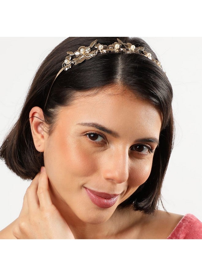 SOHI Gold plated Hair band for Women and Girls | Stones, Crystals, Embellished | Head Jewellery for women | Hair belt for girls | Fancy hair band | Hair Accessories for brides | Stylish & Trendy - Image 3