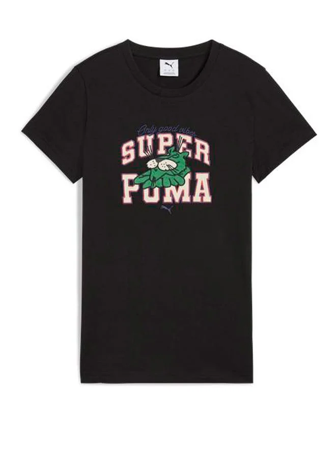 PUMA puma black Graphic Logo T-Shirt for Women | Best Price UAE