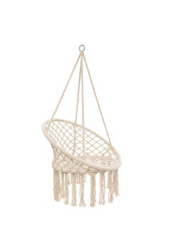 XiuWoo Hanging Hammock Round Swing Chair Cotton Linen  - Image 5