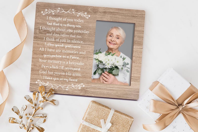 Orchroma I Thought of You Today Memorial Picture Frame - Sympathy Gifts Bereavement Gifts for Loss of Loved One In Loving Memory Photo Frame Gift Memorial Condolences Remembrance Gift 8x10 in - Image 2