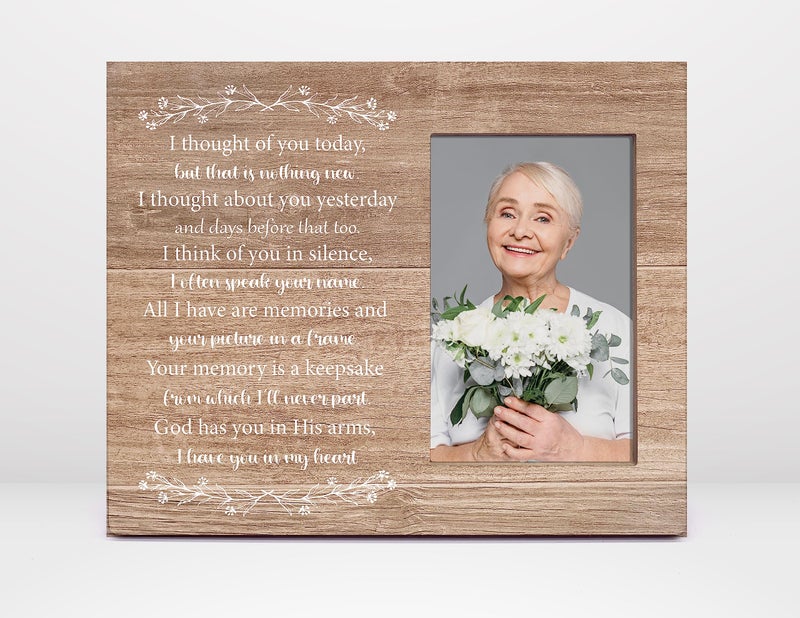 Orchroma I Thought of You Today Memorial Picture Frame - Sympathy Gifts Bereavement Gifts for Loss of Loved One In Loving Memory Photo Frame Gift Memorial Condolences Remembrance Gift 8x10 in - Image 1