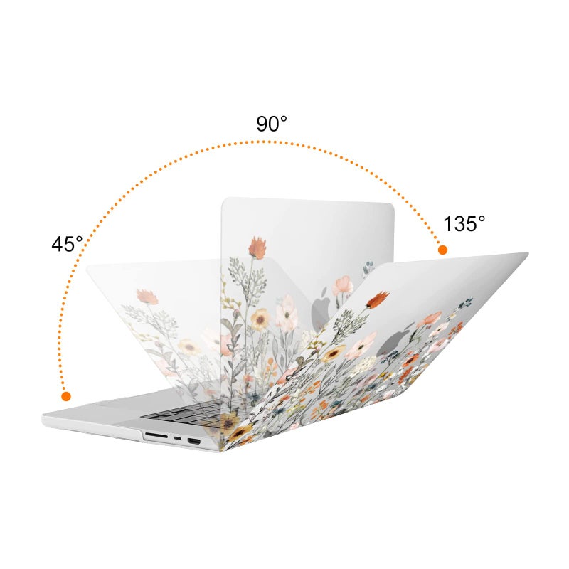 MOSISO Compatible with MacBook Pro 16 inch Case 2024 2023 2022 2021 M4 M3 M2 M1 A3403 A3186 A2991 A2780 A2485 Pro Max, Plastic Garden Flowers Hard Case&Keyboard Cover&Screen Protector, Transparent - Image 4